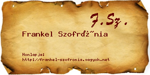 Frankel Szofrónia névjegykártya